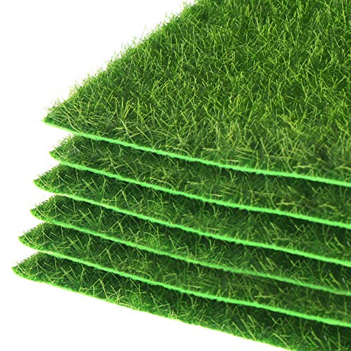 Ioffersuper 10Pcs Artificial Garden Grass Lawn 6 x 6 Inches Life-Like Fairy Turfs Grass Lawn Miniature Ornament for DIY Holiday Village Farm Craft Displays Landscape Dollhouse Grass Decoration | The Storepaperoomates Retail Market - Fast Affordable Shopping