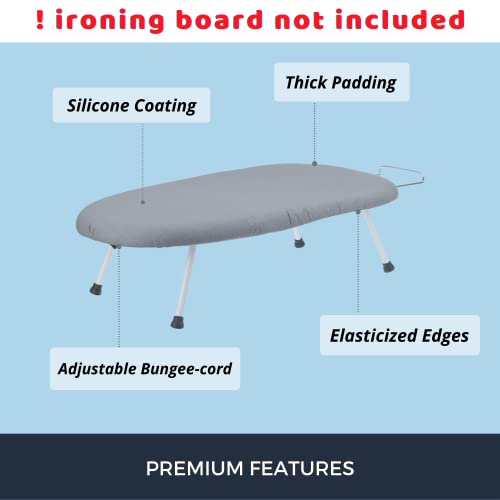 12 X 30 inch Smart Table top Ironing Board Cover and Pad with Standard Size, Fits Small, Mini Board, Extra Thick Padding, Elastic Cord, Heat Resistance (Replacement Cover and Pad 12″x30″) | The Storepaperoomates Retail Market - Fast Affordable Shopping