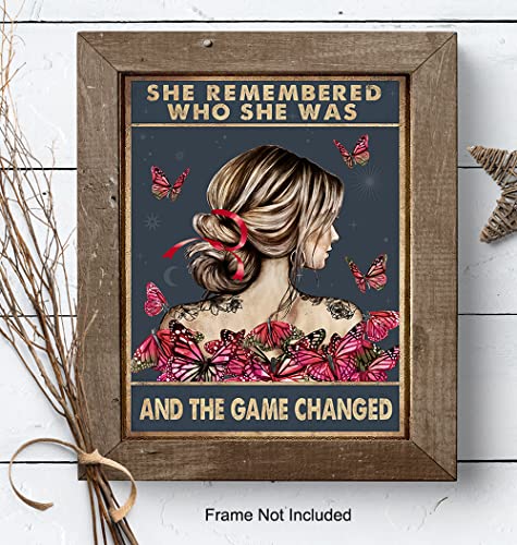 She Remembered Who She Was And The Game Changed – Uplifting Encouragement Gifts for Women – Inspirational Positive Quotes Wall Decor – Motivational Wall Art – Boho Decoration Poster – Girls, Teens | The Storepaperoomates Retail Market - Fast Affordable Shopping