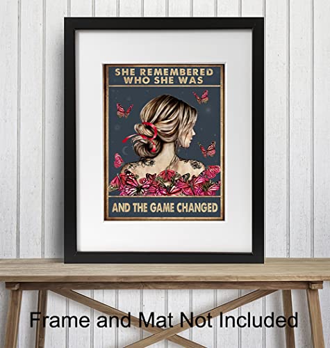 She Remembered Who She Was And The Game Changed – Uplifting Encouragement Gifts for Women – Inspirational Positive Quotes Wall Decor – Motivational Wall Art – Boho Decoration Poster – Girls, Teens | The Storepaperoomates Retail Market - Fast Affordable Shopping