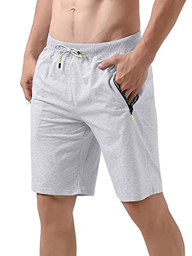 Magritta Men’s Workout Shorts with Pockets Comfy Drawstring Elastic Waist Casual Shorts Summer Light Grey XXL | The Storepaperoomates Retail Market - Fast Affordable Shopping