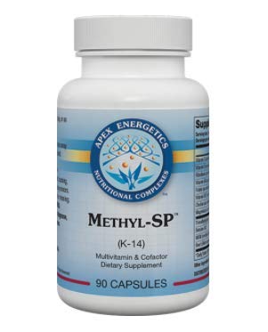 Apex Energetics Methyl‐SP 90ct (K-14) Supports Liver Functions with a Combination of nutrients Such as Calcium folinate, Vitamins B12, B6 and B2, trimethylglycine at 550 and MSM at 50 mg per Serving