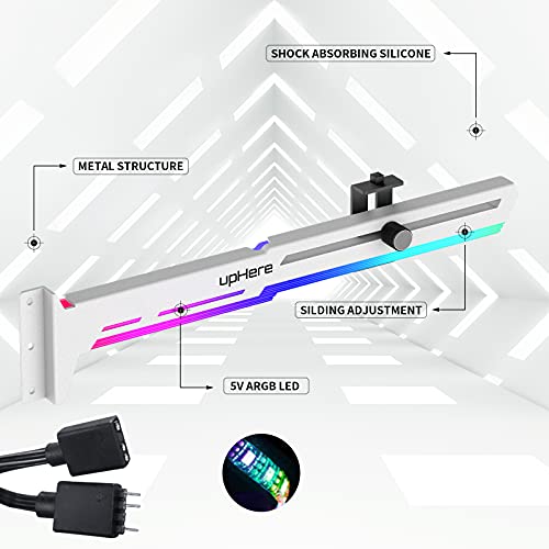 upHere 5V Addressable RGB White Graphics Card GPU Brace Support Video Card Sag Holder,Built-in 5V ARGB Strip,Adjustable Length and Height Support,G276WTARGB | The Storepaperoomates Retail Market - Fast Affordable Shopping