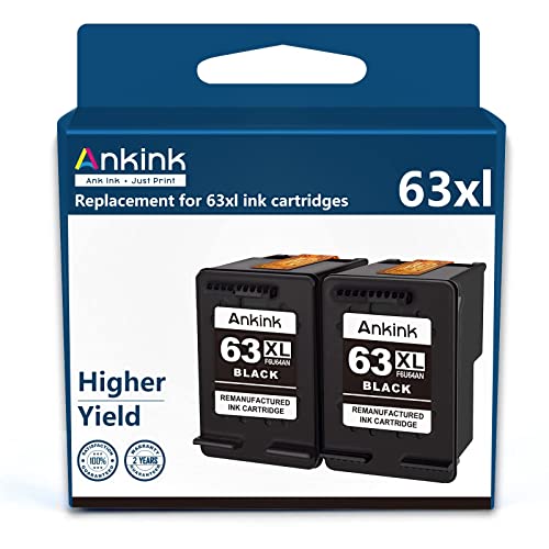 Ankink Higher Yield 63XL Black Ink Cartridges 2 Pack Replacement for HP Ink 63 XL for Officejet 3830 4650 4652 4655 5200 5252 5255 5258 Envy 4520 4512 Deskjet 1112 2132 3630 3632 Printer HP63 HP63xl | The Storepaperoomates Retail Market - Fast Affordable Shopping
