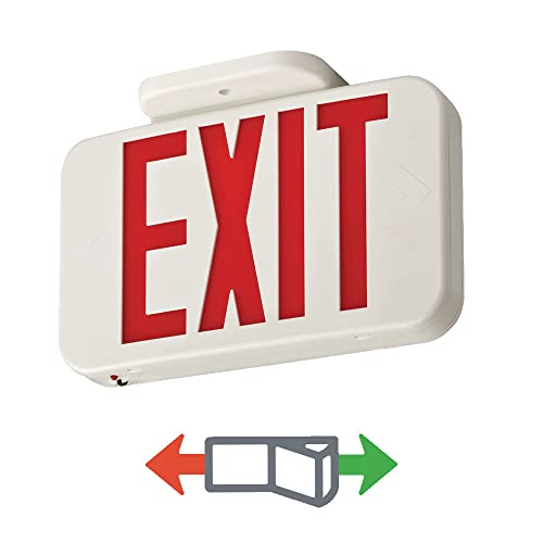Lithonia Lighting EXRG M6 Contractor Select Lighting Basics Thermoplastic LED Exit Light, Switchable Red/Green, AC Only, White | The Storepaperoomates Retail Market - Fast Affordable Shopping