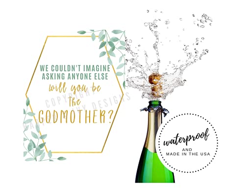 Set of 2 Godparent Proposal Gift Wine Bottle Labels – Perfect Way to Surprise Your Child’s Godmother and Godfather – Pregnancy Announcement Gift Ideas for Godparents – Will You Be The Godparents Gift | The Storepaperoomates Retail Market - Fast Affordable Shopping