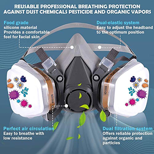 NC Reusable Active Carbon Respirator, Face Cover Set for Painting Against DustFumesSawdustAsbestos Suitable for Painting,Staining,Car Spraying,Sanding andCutting Brown Medium | The Storepaperoomates Retail Market - Fast Affordable Shopping
