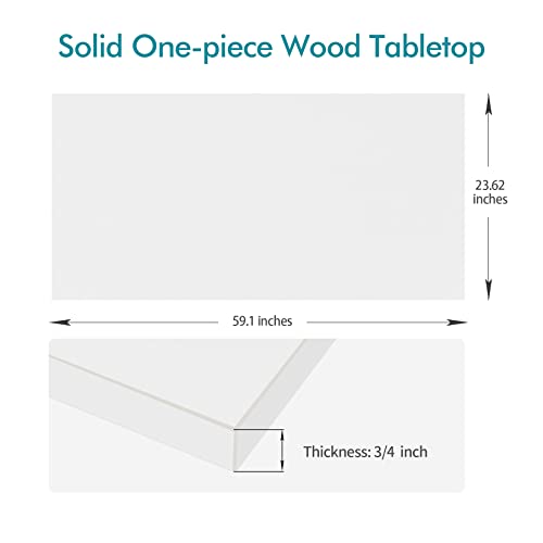 Kaboon 60×24 White Tabletop Only, One Piece Wood Table Top for Standing Desk, Laminate Wood Countertop, Reversible Wooden Tabletop Board Only for Home Office, 59.1″ x 23.62″ White | The Storepaperoomates Retail Market - Fast Affordable Shopping