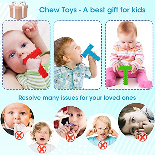 Sensory Chew Toys for Autistic Children, T Chews Tubes for Teens Chewing, Autism Boys and Girls Kids, ADHD, Silicone Brick Toys for 3-12 Years Aggressive Chewer Oral Motor Tools 4 Pack | The Storepaperoomates Retail Market - Fast Affordable Shopping