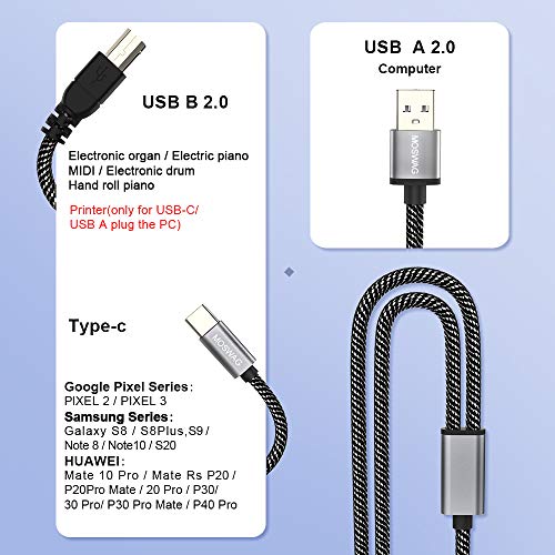 MOSWAG 6.6FT/2M USB2.0 Printer Cable Midi Cable Printer Cord USB C to MIDI Cable A Male to B Male Cord USB C Scanner | The Storepaperoomates Retail Market - Fast Affordable Shopping
