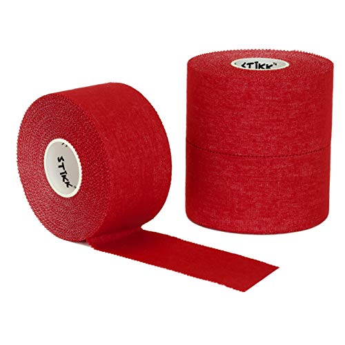 STIKK Red Athletic Tape 3 Pack 1.5″ x 15 Yard Rolls (45 feet)