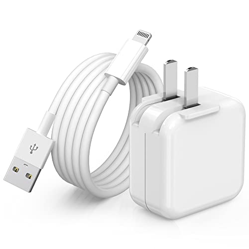 iPad Charger, iPhone Charger [Apple MFi Certified] 12W USB Wall Charger Foldable Portable Travel Plug with 6.6FT Lightning Cable Compatible with iPhone, iPad, iPad Mini 1/2/3/4/5, iPad Air 1/2/3 | The Storepaperoomates Retail Market - Fast Affordable Shopping