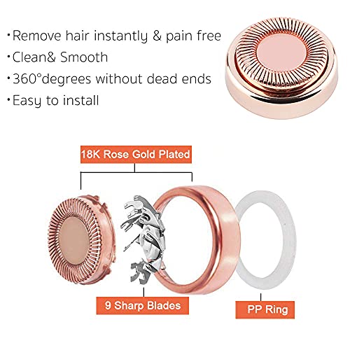 KourtriFacial Hair Remover Replacement Heads, Head Cover Compatible with Finishing Touch Flawless Hair Remover,Removal Tool As Seen On TV for Women Lip Chin Cheeks Armpit Cleaning, Rose Gold, 6 Count | The Storepaperoomates Retail Market - Fast Affordable Shopping