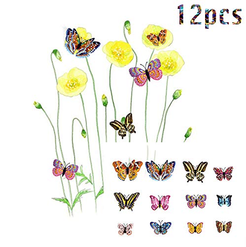 SHCHA 12 PCS Butterfly Wall Decals With Luminous Function, 3D Butterflies Removable Mural Stickers Wall Stickers Art Decal Home Decals Stickers Magnetic PVC Kids Girls Baby Women Bedroom Living Room&Garden Decor DIY Stickers | The Storepaperoomates Retail Market - Fast Affordable Shopping