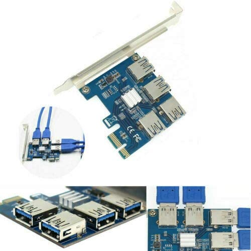 Flanney PCI Express Multiplier Riser Card, PCIe 1 to 4 PCI-Express 16X Slots Riser Card PCI-E 1X to External 4 PCI-e USB 3.0 Adapter Multiplier Card for Bitcoin Mining Device | The Storepaperoomates Retail Market - Fast Affordable Shopping