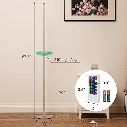EDISHINE Modern LED Corner Floor Lamp with Remote, 57.5″ Minimalist Dimmable Atmosphere Lighting, RGBW Color Changing Slim Sleek Lamp, Standing Tall Mood Light for Living Room, Bedroom | The Storepaperoomates Retail Market - Fast Affordable Shopping