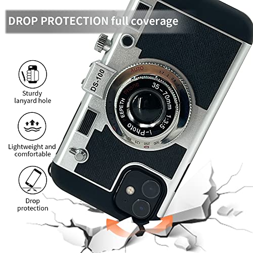 Mscomft Emily in Paris Phone case for iPhone 12/12 Pro, Vintage Camera Phone Case, 3D Vintage Camera Design Phone case That Looks Like a Camera,with Long Anti-Lost Lanyard(for iPhone 12 pro) | The Storepaperoomates Retail Market - Fast Affordable Shopping