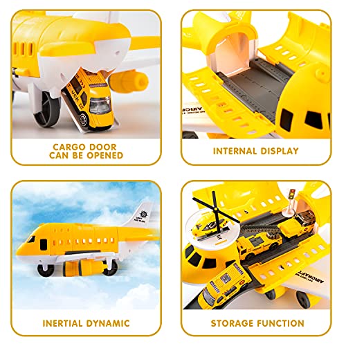 Tuko Transport Cargo Airplane Car Toy Play Set for 3+ Years Old Boys and Girls(Yellow) | The Storepaperoomates Retail Market - Fast Affordable Shopping