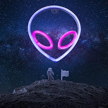 Fantasun alien neon sign led signs alien lamp for wall decor neon lights for bedroom asthetic room decor alien decorations Battery/USB Operated(Blue+Pink) | The Storepaperoomates Retail Market - Fast Affordable Shopping