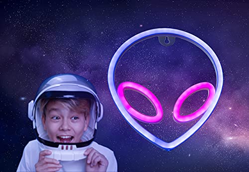 Fantasun alien neon sign led signs alien lamp for wall decor neon lights for bedroom asthetic room decor alien decorations Battery/USB Operated(Blue+Pink) | The Storepaperoomates Retail Market - Fast Affordable Shopping
