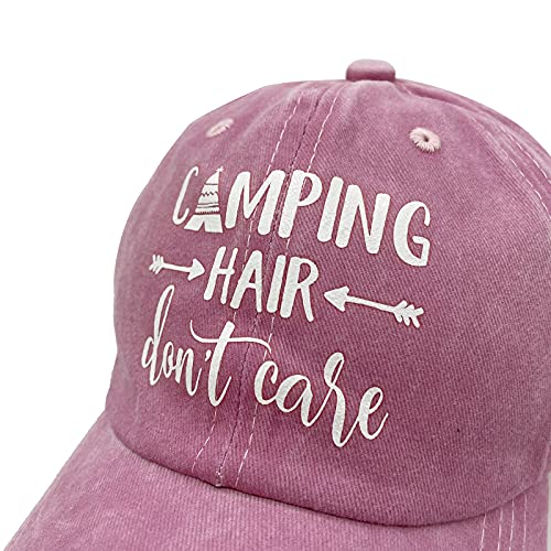 Waldeal Girls’ Camping Hair Don’t Care Hat Adjustable Vintage Washed Baseball Cap Pink | The Storepaperoomates Retail Market - Fast Affordable Shopping
