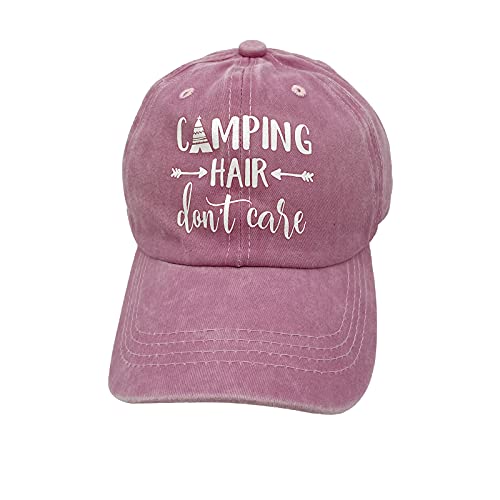 Waldeal Girls’ Camping Hair Don’t Care Hat Adjustable Vintage Washed Baseball Cap Pink | The Storepaperoomates Retail Market - Fast Affordable Shopping