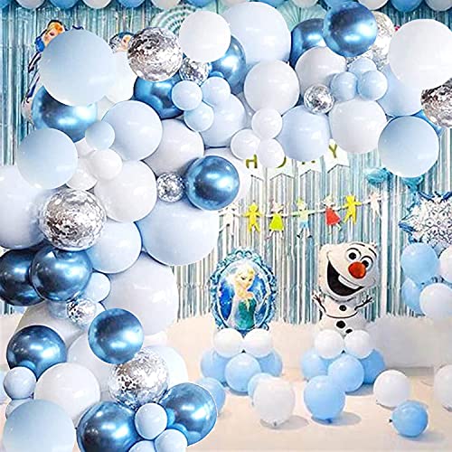 Blue Balloon Arch 127PCS Balloon Garland Arch Kit Baby Shower Balloon Arch Blue and White Silver Confetti Latex Balloons | The Storepaperoomates Retail Market - Fast Affordable Shopping