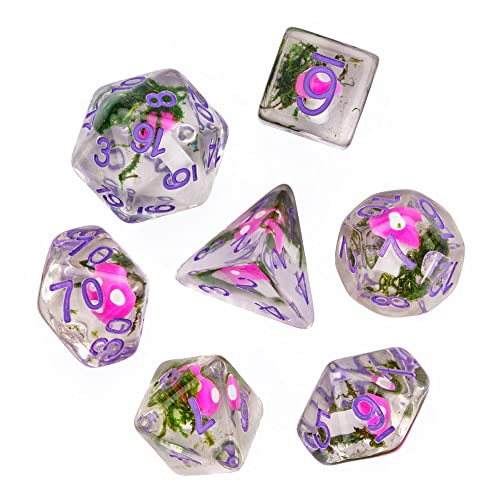 UDIXI 7PCS Polyhedral DND Dice, D&D Dice Set Filled with Mushroom and Seaweed for Role Playing Dice Games as DND RPG MTG Table Games (Seaweed) | The Storepaperoomates Retail Market - Fast Affordable Shopping