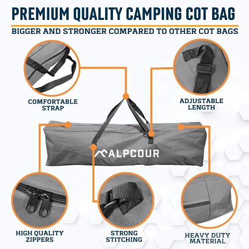 Alpcour Camping Cot Bag for Outdoor Camping, Travel and Beach – 42 Inch Heavy Duty Polyester Fabric Replacement Bag Fits Most Cots & Chairs – Multifunctional and Easy to Carry & Store | The Storepaperoomates Retail Market - Fast Affordable Shopping