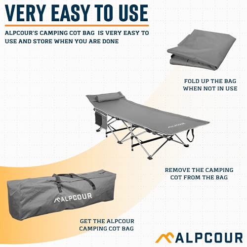 Alpcour Camping Cot Bag for Outdoor Camping, Travel and Beach – 42 Inch Heavy Duty Polyester Fabric Replacement Bag Fits Most Cots & Chairs – Multifunctional and Easy to Carry & Store | The Storepaperoomates Retail Market - Fast Affordable Shopping