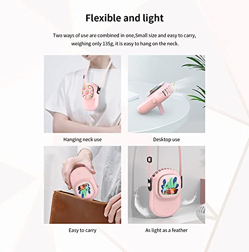 AVJONE Mini Portable Handheld Personal Neck Travel Fans. USB Battery Rechargable 3 Level Speed Fan with 2 PCS Cartoon Stickers and 2PCS DIY Stickers Cute Personal Fan for Kids/Girls/Boys (Pink) | The Storepaperoomates Retail Market - Fast Affordable Shopping