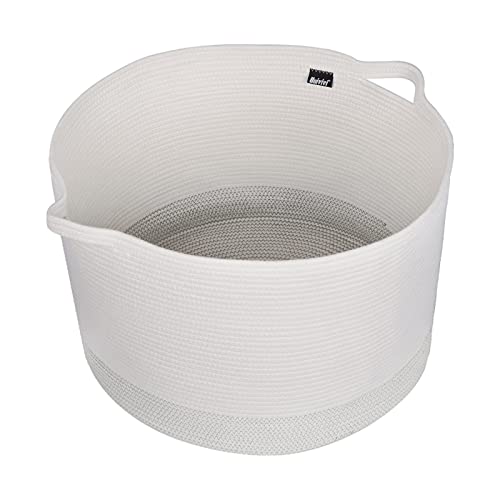 Univivi Extra Large Storage Basket Woven Rope Laundry Basket with Handles Grey Blanket Basket for Living Room [2-Pack] | The Storepaperoomates Retail Market - Fast Affordable Shopping