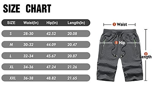 Magritta Men’s Casual Workout Shorts Stretch Cotton Joggers Drawstring Shorts with Zipper Pocket Army Green L | The Storepaperoomates Retail Market - Fast Affordable Shopping