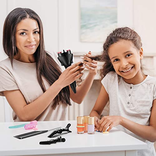 7 Pieces Automatic Hair Braider Set, Includes Electronic Hair Braiding Tool Machine Braid Maker Hair Twister DIY Tool with Rat Tail Comb and Crocodile Hair Clips for DIY Hair Styling (Black) | The Storepaperoomates Retail Market - Fast Affordable Shopping