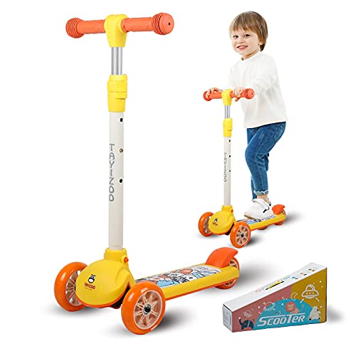 Tayizoo 3 Wheel Scooter for Toddler Ages 2-5 Year Old, Kids Scooter with LED Light Up Wheels, Outdoor Toy for Boys and Girls