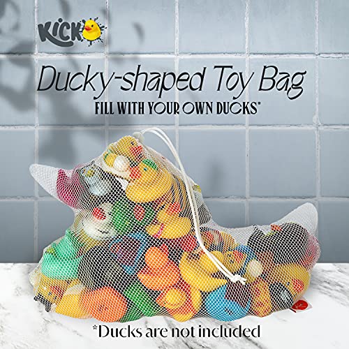 Kicko Mesh Bag for Rubber Ducks – White Drawstring Toy Bag Shaped Like A Rubber Duckie – Cute Toy Chest Alternative – Breathable Storage Bag for Kids Play Time Toys – Gender Neutral, Boy or Girl | The Storepaperoomates Retail Market - Fast Affordable Shopping