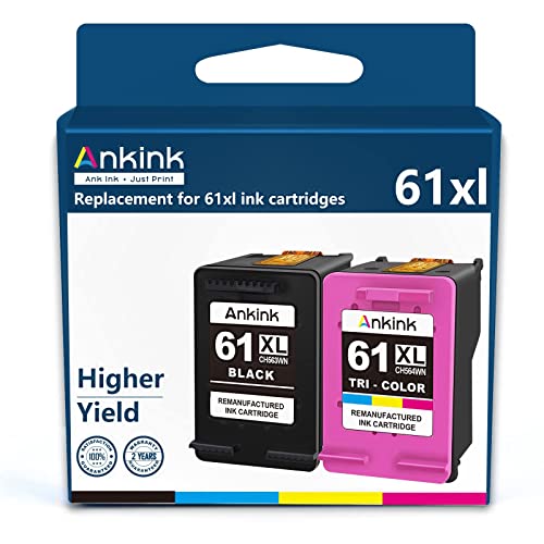 Ankink High Yield 61xl Black Color Ink Cartridge Combo Pack HP 61 HP61 XL Hp61xl Print Ink for HP Envy 4500 5530 4502 5535 5534 officejet 4630 4635 Deskjet 1000 1010 1510 Printer(1Black 1Tri-Color) | The Storepaperoomates Retail Market - Fast Affordable Shopping