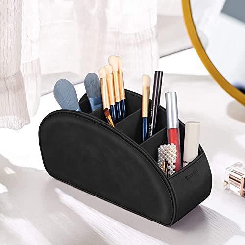 Remote Control Holder with 5 Compartments, KENOBEE Anti-slip Desktop Caddy Storage Organizer for Remote Controllers, Office Supplies, Makeup Brush, Media Accessories, Black | The Storepaperoomates Retail Market - Fast Affordable Shopping