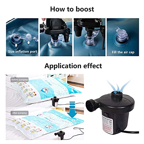Electric Pump for Inflatables, Fancy Petty Quick Air Pump with 3 Nozzles for Inflatable Couch, 110v Ac/12v Dc, Compatible with Inflatable Mattress, Inflatable Kayak, Outdoor Camping for Adult Kid | The Storepaperoomates Retail Market - Fast Affordable Shopping