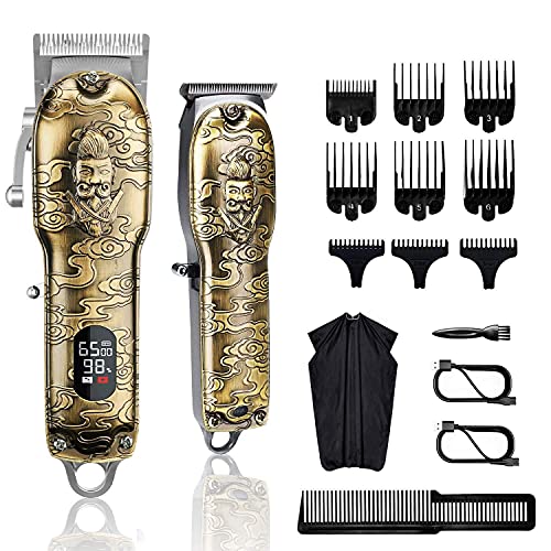 Hair Clippers and Trimmers Set, Suttik Barber Clippers Professional Set, Beard Trimmer for Men, Cordless Ornate Clippers for Men with T-Blade Close Cutting Trimmer, LED Display, Gift for Men | The Storepaperoomates Retail Market - Fast Affordable Shopping
