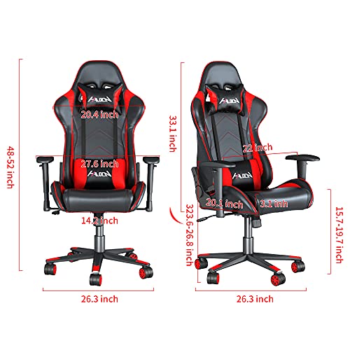 Gaming Chair Office Computer Chair Racing Chair Ergonomic Video Game Chair for Adult Reclining Adjustable Swivel pc Chair with Headrest and Lumbar Pillow Support Esports Chair (red) | The Storepaperoomates Retail Market - Fast Affordable Shopping