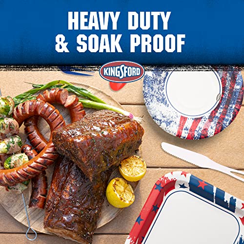 Kingsford Heavy Duty Soak Proof Paper Bowls, 16 oz – 40 Count Paper Bowls for Barbecues, Picnics & Holidays Microwave Safe Disposable Bowls | American Flag Bowls, Patriotic Bowls | The Storepaperoomates Retail Market - Fast Affordable Shopping