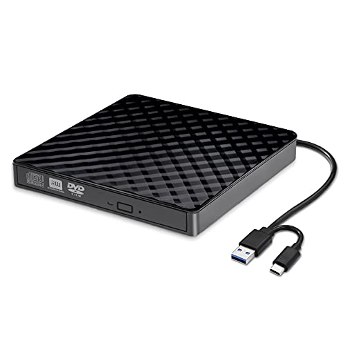 External DVD Drive USB 3.0 Type-C CD Burner Portable CD DVD +/-RW Drive DVD Player for Laptop CD ROM Rewriter Burner Compatible with Laptop Desktop PC Windows 11/10 MacBook Pro/Air Mac Linux Mac OS | The Storepaperoomates Retail Market - Fast Affordable Shopping