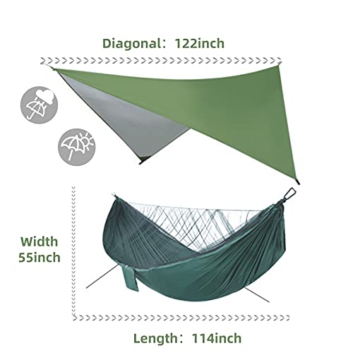 Olingline Camping Hammock with Mosquito Net Single Hammock Tent with Hammock Tarp Portable Lightweight for Backpacking Hiking Travel Yard Patio | The Storepaperoomates Retail Market - Fast Affordable Shopping