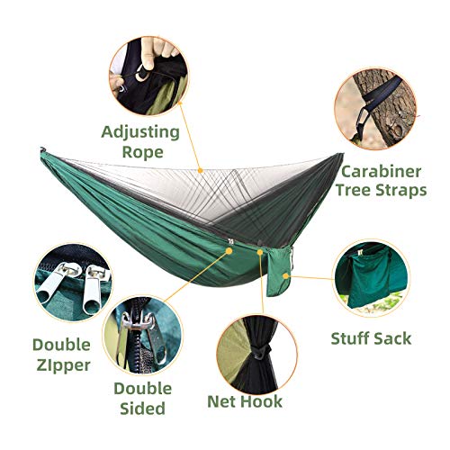 Olingline Camping Hammock with Mosquito Net Single Hammock Tent with Hammock Tarp Portable Lightweight for Backpacking Hiking Travel Yard Patio | The Storepaperoomates Retail Market - Fast Affordable Shopping