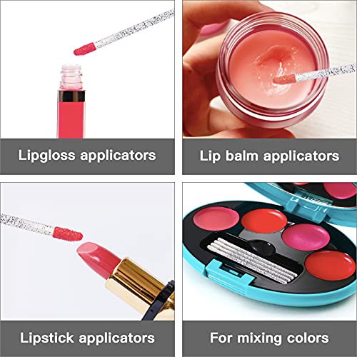 Cuttte 100pcs Disposable Lip Brushes with Container, Crystal Lip Applicators Lip Wands Lipstick Applicators for Eyelash Extensions and Lipgloss Application | The Storepaperoomates Retail Market - Fast Affordable Shopping