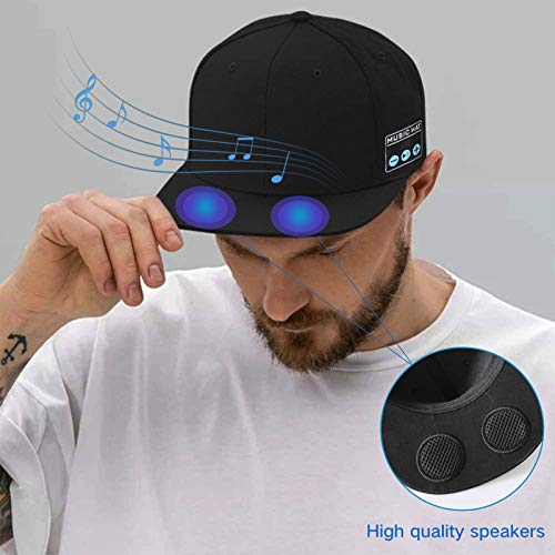 TOUCH TWO Wireless Bluetooth 5.0 Speaker Hat Rechargeable Music Cap with Built-in Microphone and HD Stereo Speakers, for Outdoor or Indoor Sports, Best Gift for Men, Women, Boys, Girls (Black) | The Storepaperoomates Retail Market - Fast Affordable Shopping