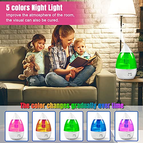 Pure Ultrasonic Cool Mist Humidifier – Lasts Up To 21 Hours, With 28dB Whisper- Quiet Function For Babies, Essential Oil Diffuser, Night Light Operation, BPA Free, Auto Shut-Off (Pink) | The Storepaperoomates Retail Market - Fast Affordable Shopping
