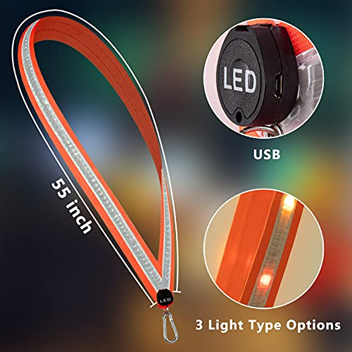 OLIKER LED Night Running Gear High Visibility LED Flashing Sash Outdoor Running Cycling Hiking Jogging Rechargeable Illuminating Gear for Men and Women Night Safety Walking Gear (Orange) | The Storepaperoomates Retail Market - Fast Affordable Shopping