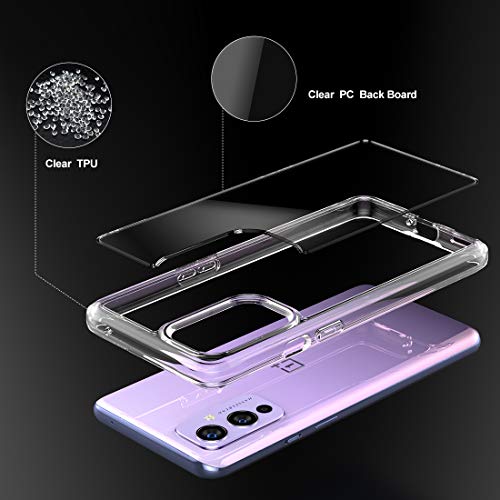 Clear Protective Case for Oneplus 9 Case Shockproof [Hard PC Back+Soft TPU Bumper] [Anti-Yellowing] [Support Wireless Charging] Protective Phone Case Cover for Oneplus 9, Transparent Clear | The Storepaperoomates Retail Market - Fast Affordable Shopping